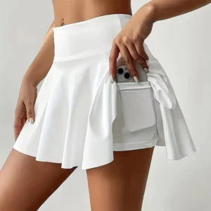 women's high waisted tennis mini skirt