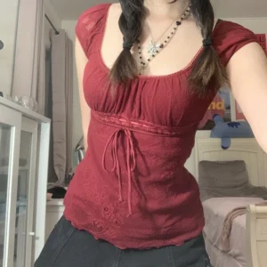 elegant lady square collar t shirt