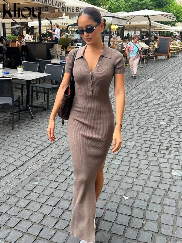 elegant office lady maxi dress