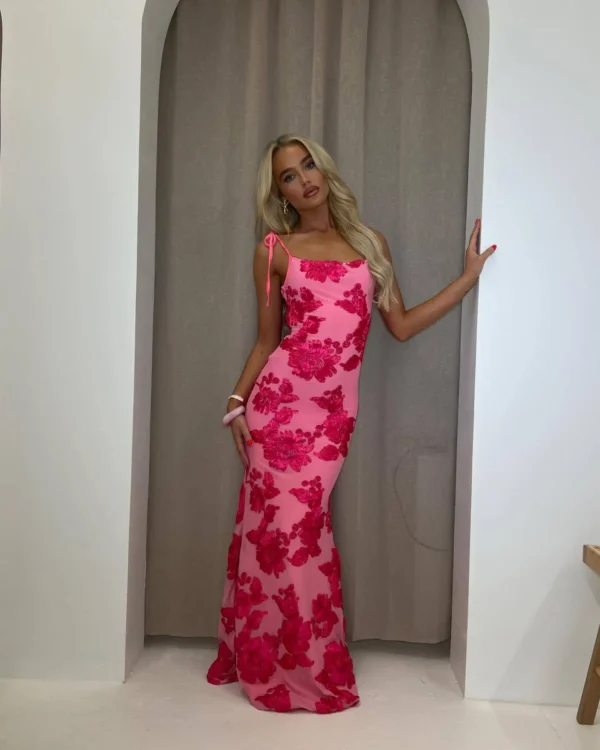 a sexy three dimensional floral dress