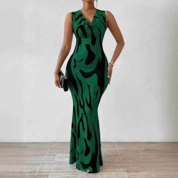 women print dress sleeveless