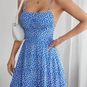dress sexy floral backless