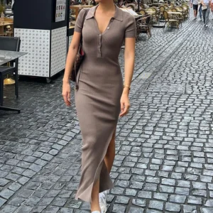 elegant office lady maxi dress