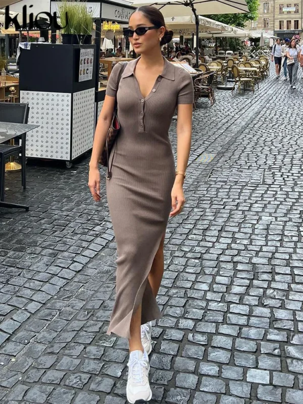 elegant office lady maxi dress
