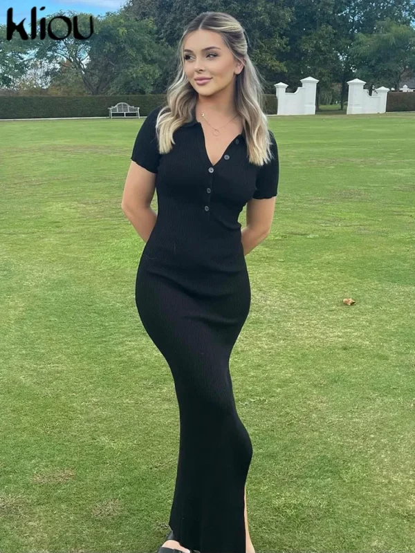 elegant office lady maxi dress