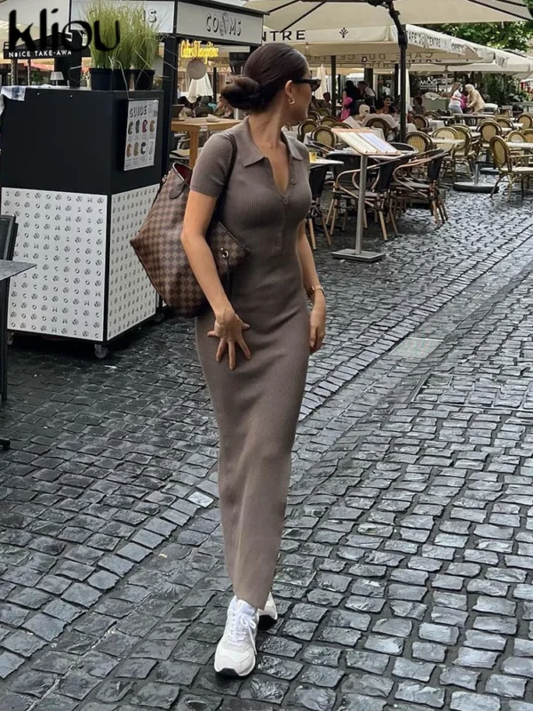 elegant office lady maxi dress