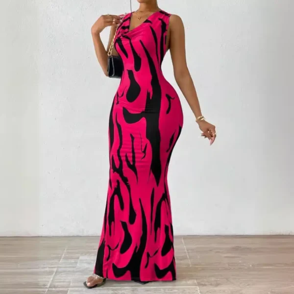 women print dress sleeveless
