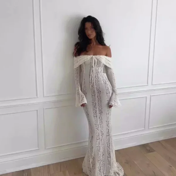white off the shoulder autumn bodycon dress