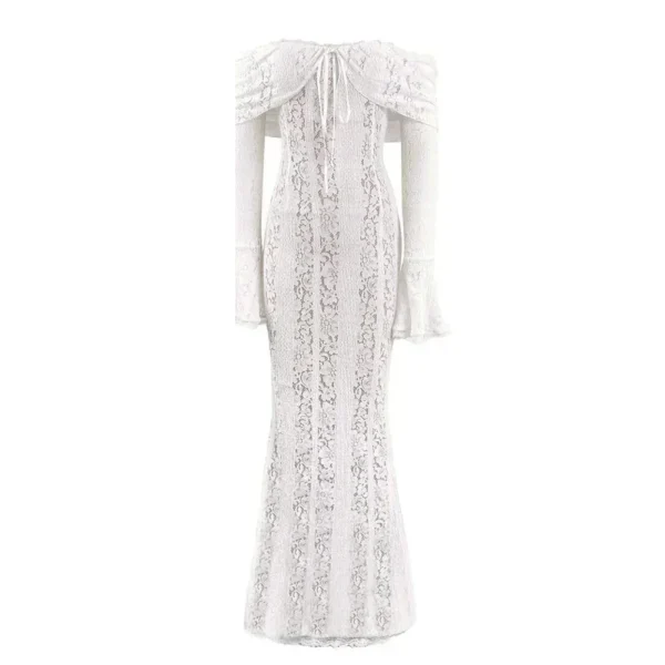 white off the shoulder autumn bodycon dress