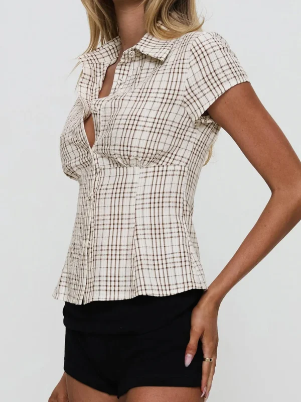 sexy plaid summer women's tops